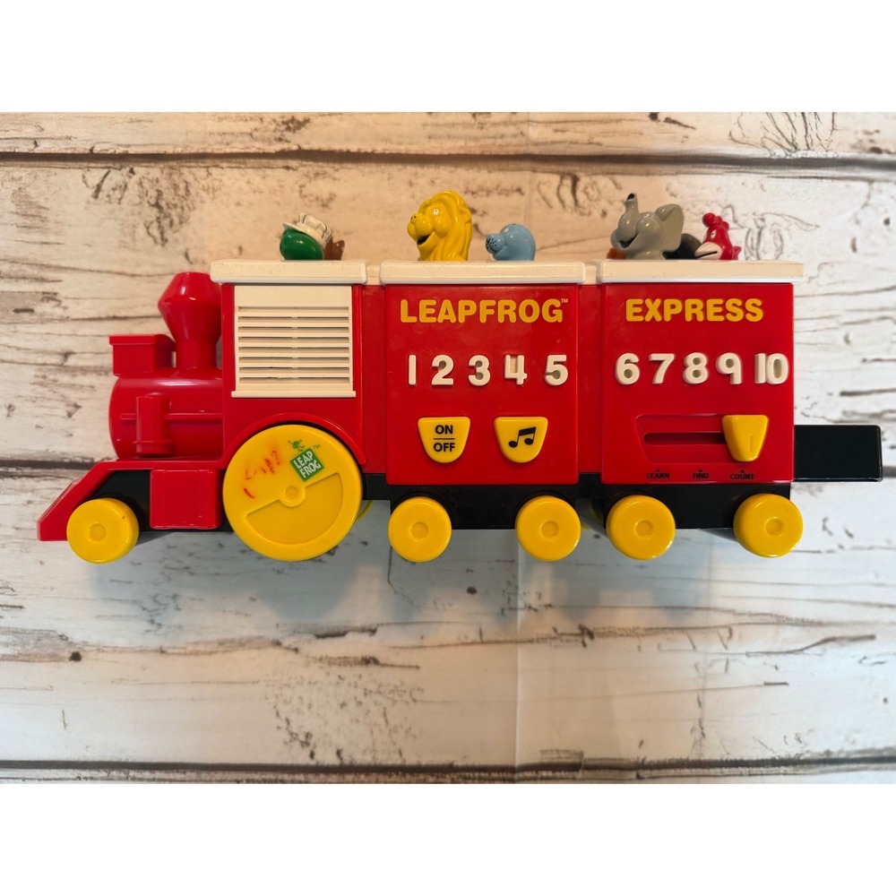 LeapFrog 1998 Vintage Farm Animal Train Toy Red White Yellow Interactive Sound